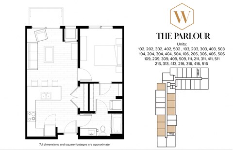 The Parlour Floor Plan at The Whitley, St. Paul, 55101